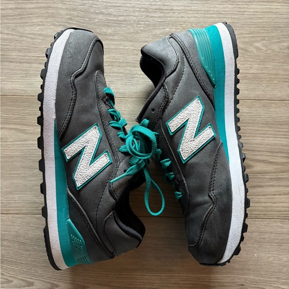 New Balance 515 Precious Metals Casual Shoes Metallic WL515MBR Black/Teal 8 - Picture 2 of 6